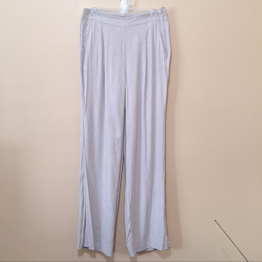 RW & Co Suiting Signature Cut Wide Leg Linen Blend Pants
